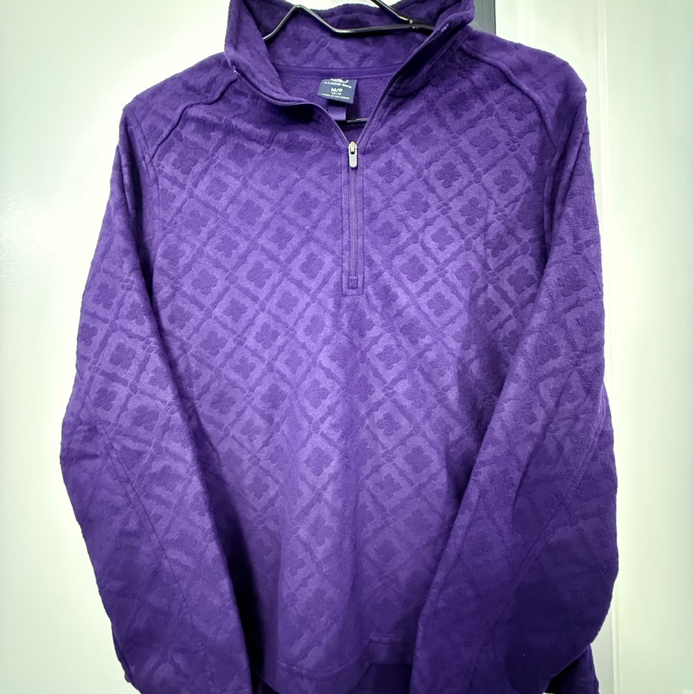 Lands' End Deep Purple Half-Zip Fleece